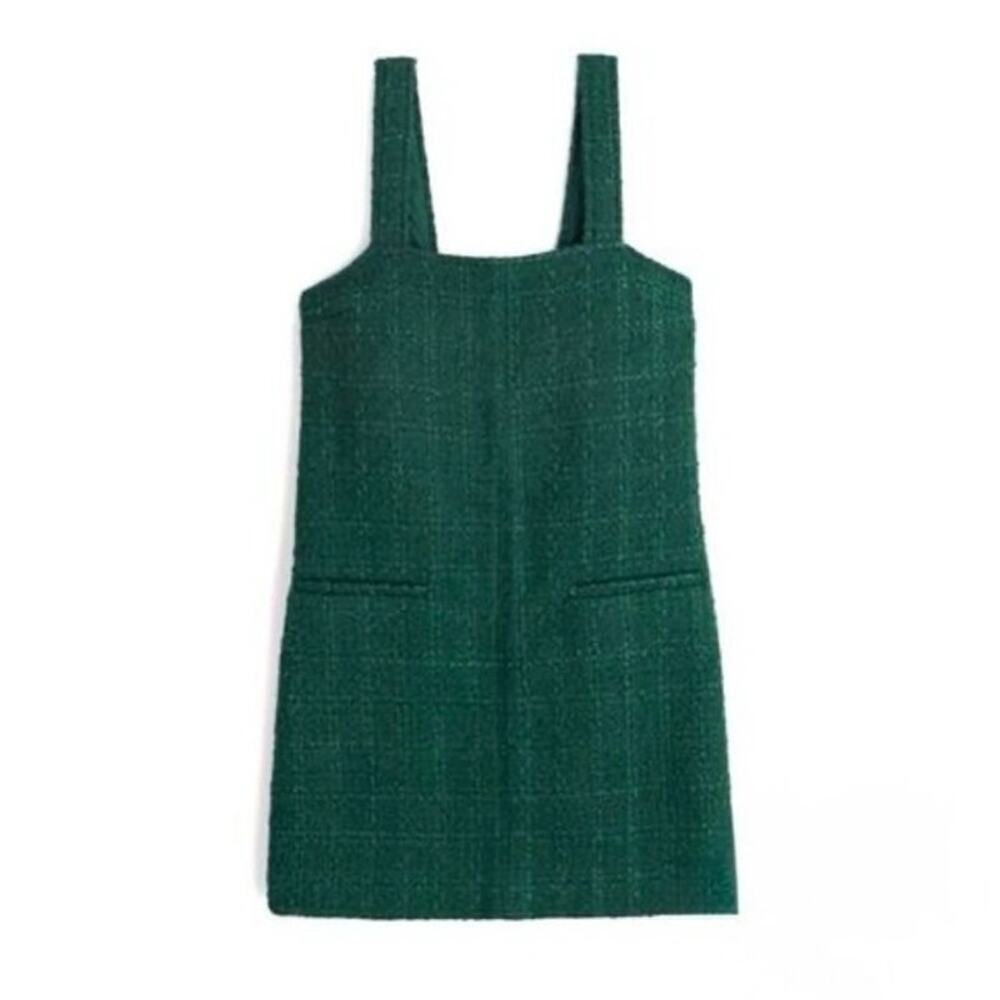 NWOT Abercrombie & Fitch Tweed Shift Mini Dress Green Size Small Tall ST
